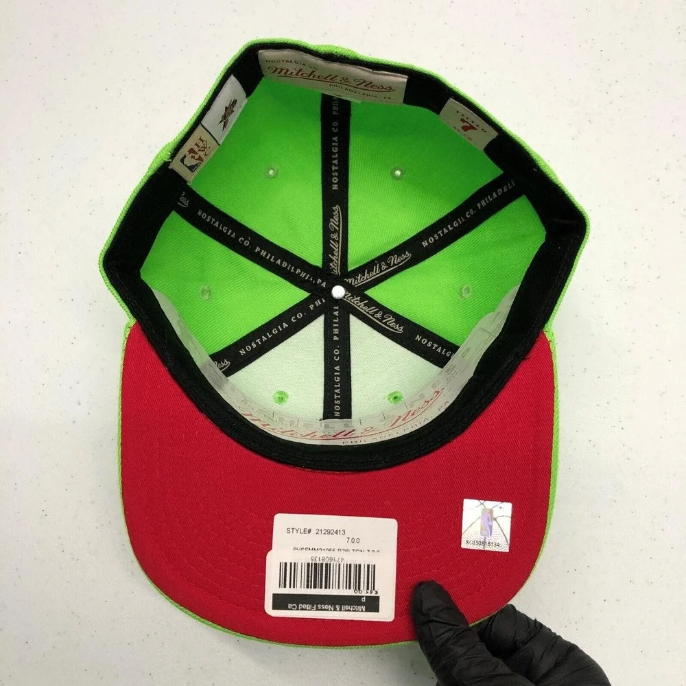 Philadelphia 76ers Hat Cap Fitted Mens 7 Green NBA Basketball Mitchell & Ness